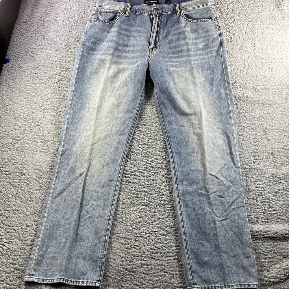 Lucky Brand 181 Relaxed Straight Jeans Mens 40x32 (Measure 40x34) Cotton Linen